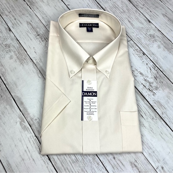 Damon Shirts Nwt Damon Ivory Dress Shirt Formal Button Down Wedding Business Short Sleeve
